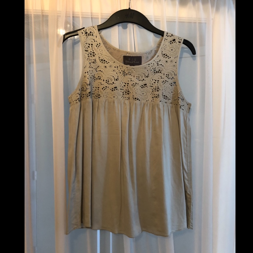 Cotton -leather top - Picture 2 of 4